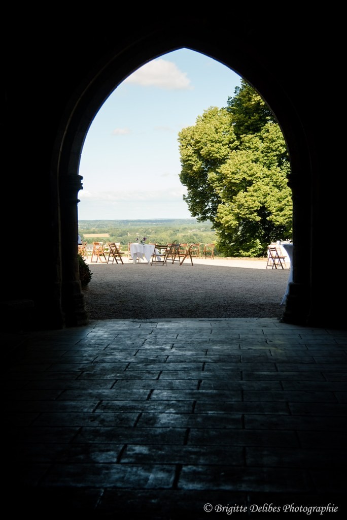 mariage au château, mariage bleu et gris