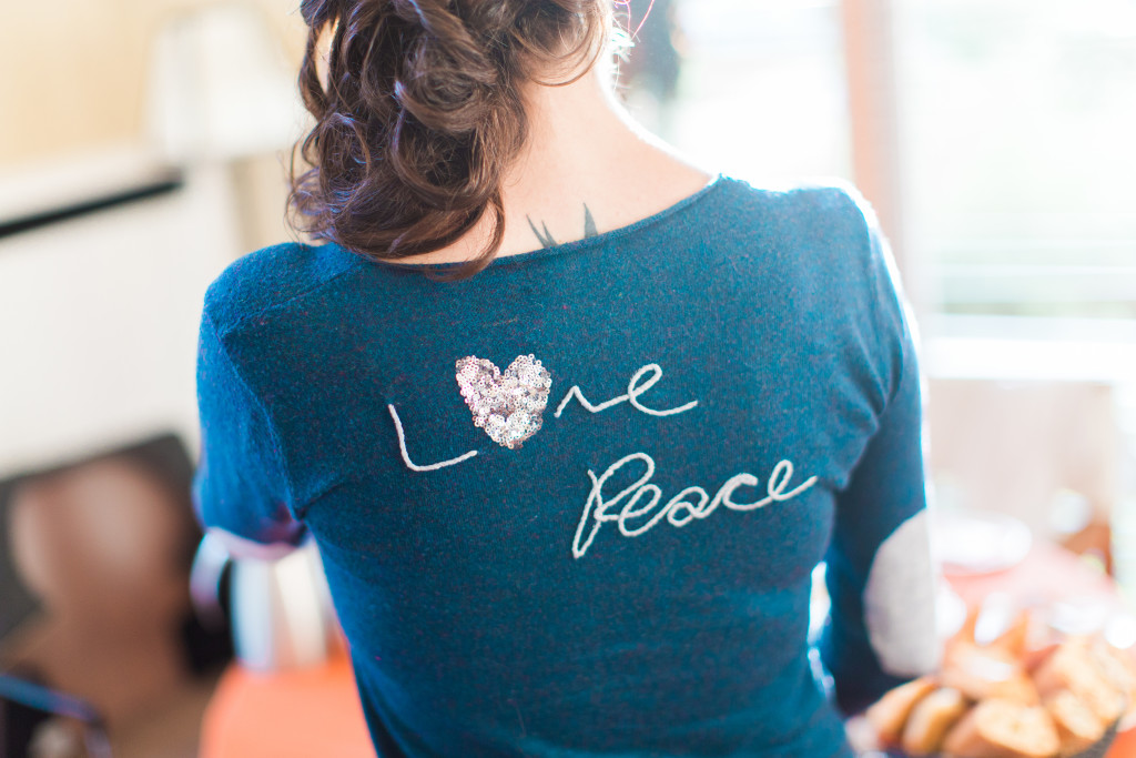 Peace & Love pull mariée