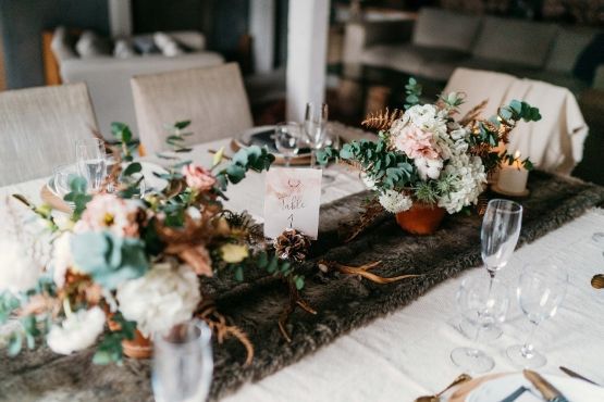 décoration de table mariage en hiver